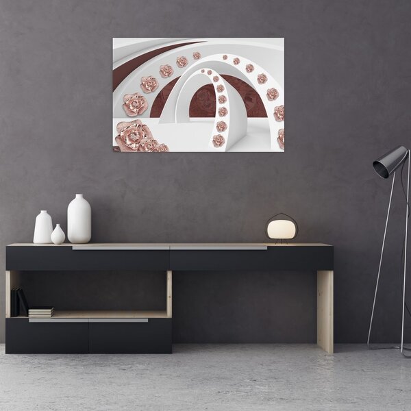 Tablou - Arcade 3D cu flori (90x60 cm)