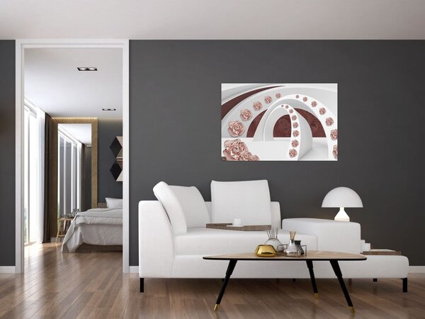 Tablou - Arcade 3D cu flori (90x60 cm)