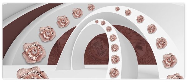 Tablou - Arcade 3D cu flori (120x50 cm)