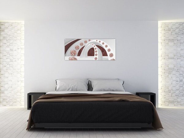 Tablou - Arcade 3D cu flori (120x50 cm)