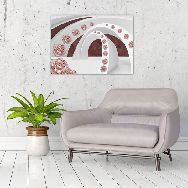 Tablou - Arcade 3D cu flori (70x50 cm)