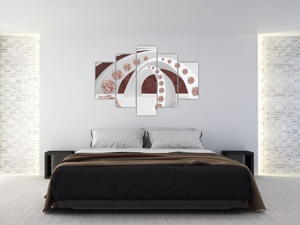 Tablou - Arcade 3D cu flori (150x105 cm)