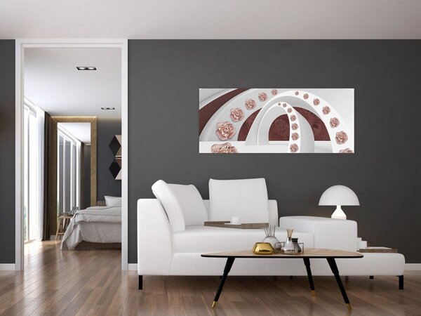 Tablou - Arcade 3D cu flori (120x50 cm)