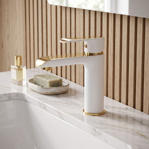 Baterie pentru baie REA Bloom White Gold Low