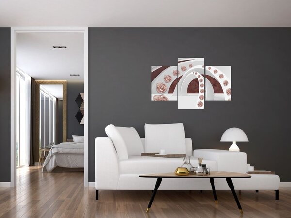 Tablou - Arcade 3D cu flori (90x60 cm)