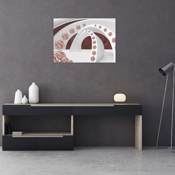 Tablou - Arcade 3D cu flori (70x50 cm)