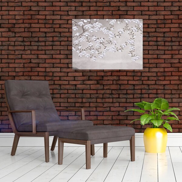 Tablou - Flori într-un peisaj gri (70x50 cm)