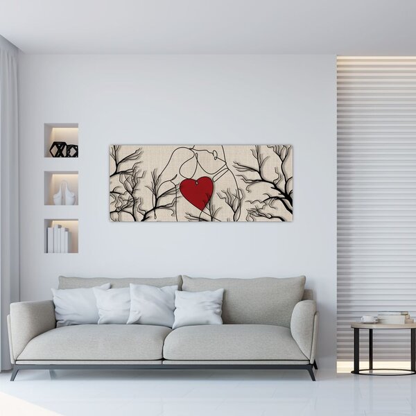 Tablou - Pereche îndrăgostită (120x50 cm)
