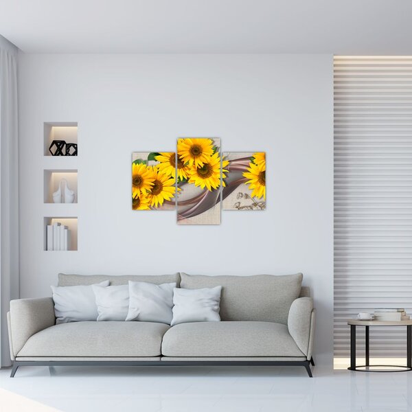 Tablou - Flori strălucitoare de floare soarelui (90x60 cm)