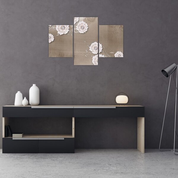 Tablou - Draperie cu flori (90x60 cm)