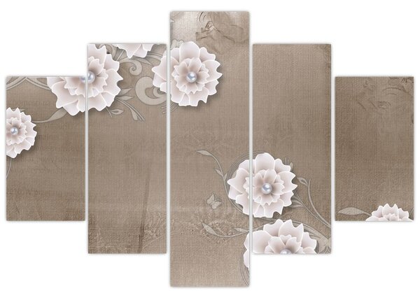 Tablou - Draperie cu flori (150x105 cm)