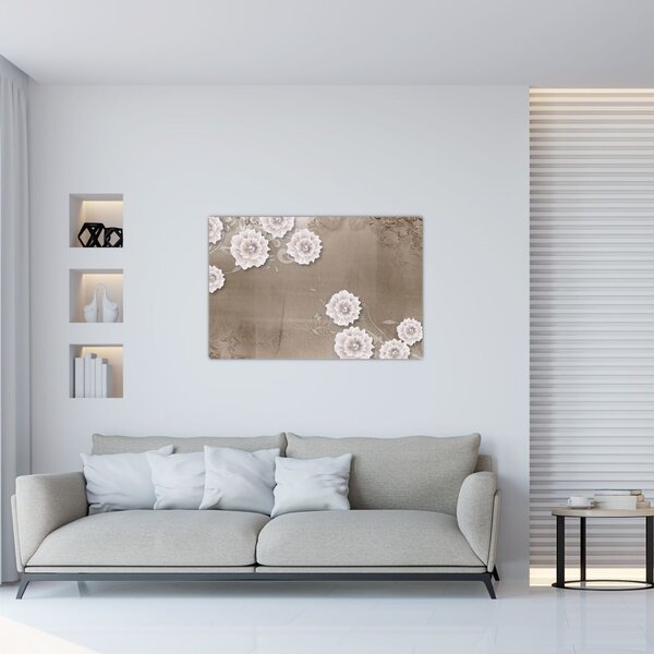 Tablou - Draperie cu flori (90x60 cm)