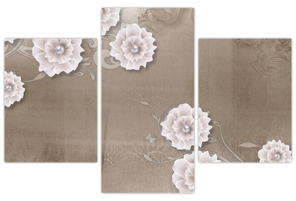 Tablou - Draperie cu flori (90x60 cm)