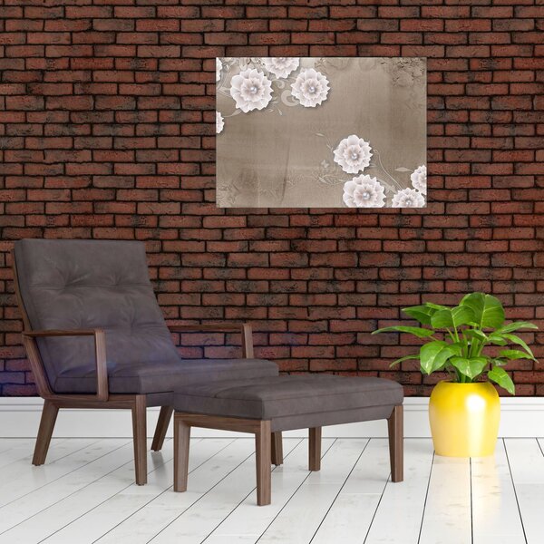 Tablou - Draperie cu flori (70x50 cm)