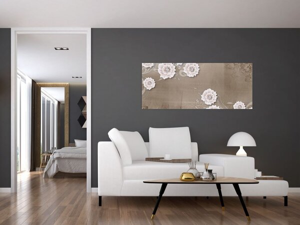 Tablou - Draperie cu flori (120x50 cm)