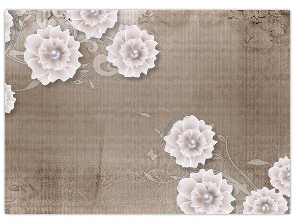 Tablou - Draperie cu flori (70x50 cm)