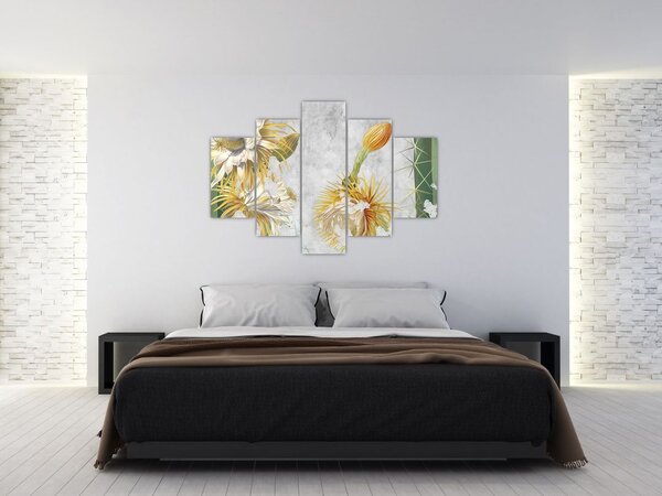 Tablou - Cactuși înfloriți, vintage (150x105 cm)