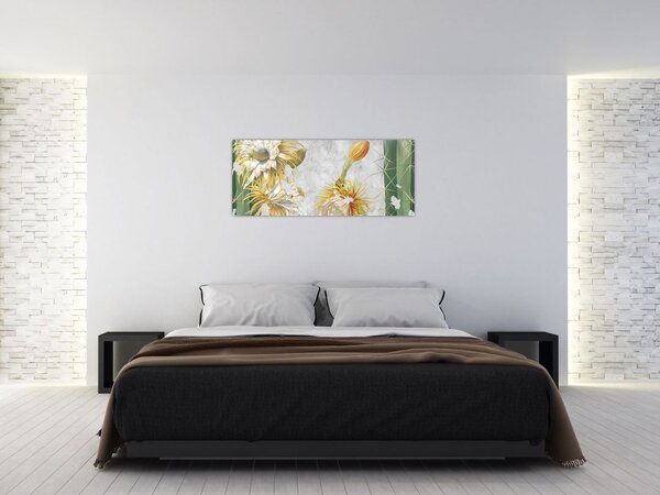 Tablou - Cactuși înfloriți, vintage (120x50 cm)