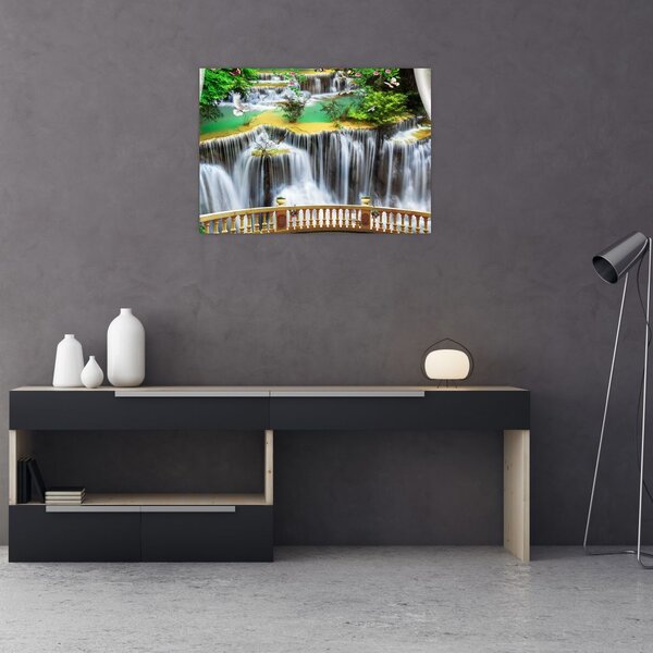Tablou - Privire la cascade magice (70x50 cm)