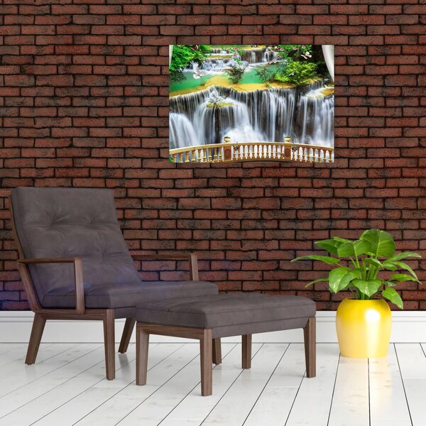 Tablou - Privire la cascade magice (70x50 cm)