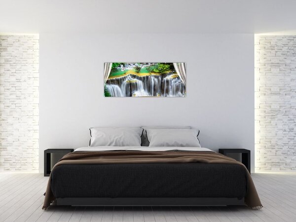 Tablou - Privire la cascade magice (120x50 cm)