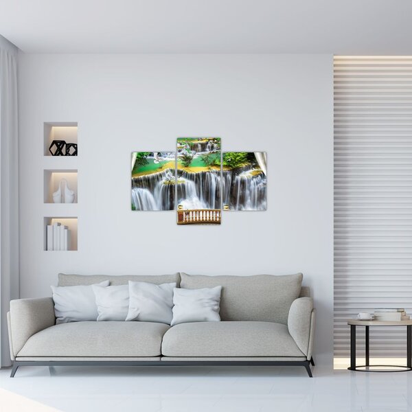 Tablou - Privire la cascade magice (90x60 cm)