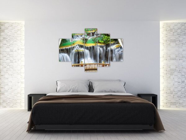 Tablou - Privire la cascade magice (150x105 cm)