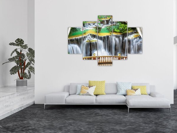 Tablou - Privire la cascade magice (150x105 cm)