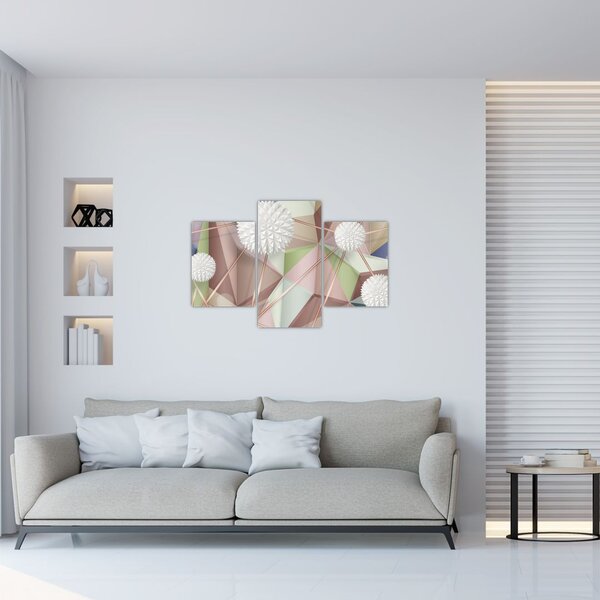 Tablou - 3D abstract culori pastel (90x60 cm)