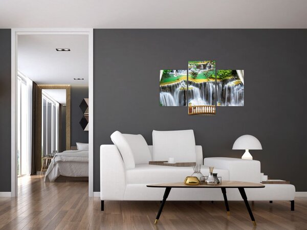 Tablou - Privire la cascade magice (90x60 cm)