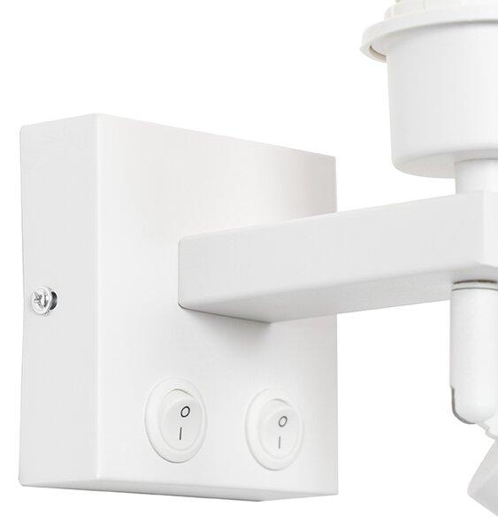 Lampa de perete moderna alba cu lampa de citit - Brescia