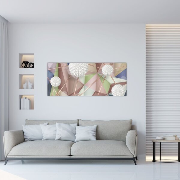 Tablou - 3D abstract culori pastel (120x50 cm)