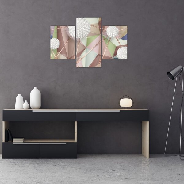 Tablou - 3D abstract culori pastel (90x60 cm)