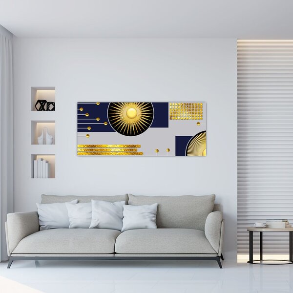 Tablou - Cercuri aurii (120x50 cm)