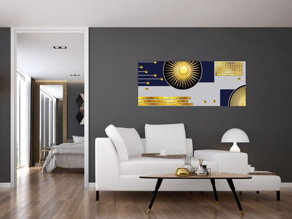 Tablou - Cercuri aurii (120x50 cm)