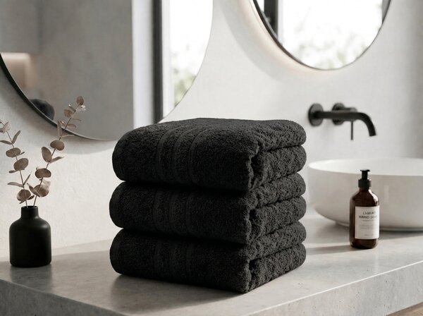 Prosop Classic 50 x 100 cm negru, 100% bumbac