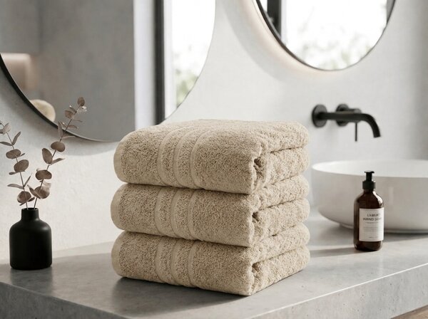 Prosop Classic 50 x 100 cm crem, 100% bumbac