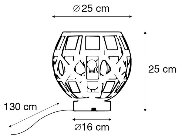 Lampă de masă industrială neagră - Bobby