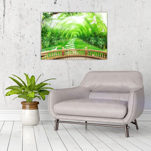 Tablou - Privire la grădina tropicală (70x50 cm)