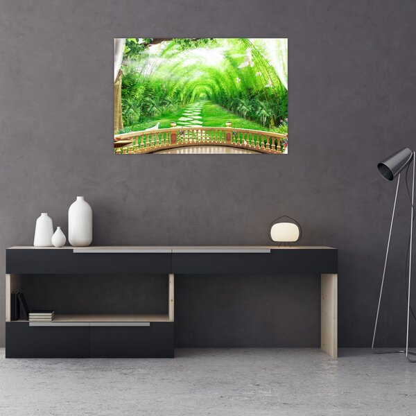 Tablou - Privire la grădina tropicală (90x60 cm)