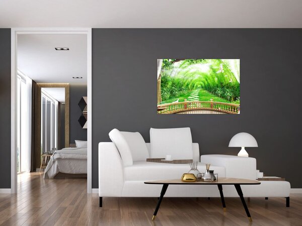 Tablou - Privire la grădina tropicală (90x60 cm)