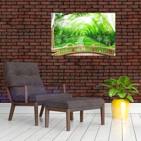 Tablou - Privire la grădina tropicală (90x60 cm)