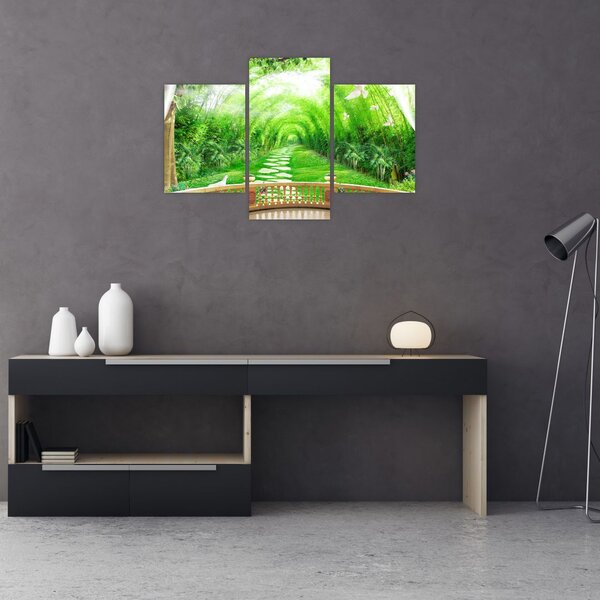 Tablou - Privire la grădina tropicală (90x60 cm)