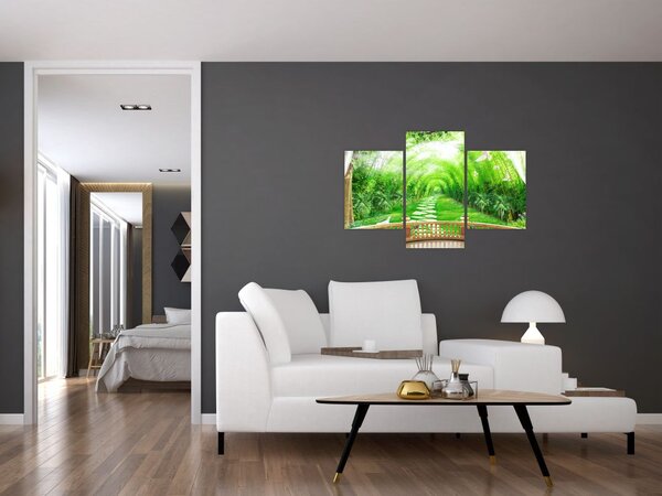 Tablou - Privire la grădina tropicală (90x60 cm)