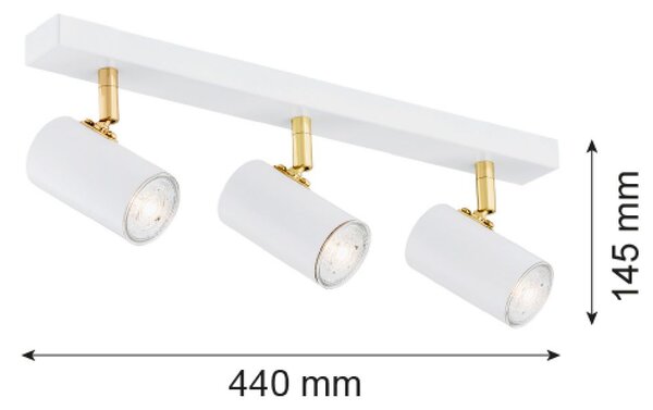 Argon Lagos lampă de tavan 3x5 W alb-alamă 1475