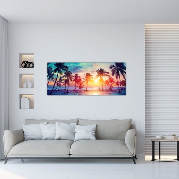 Tablou - Apus de soare tropical (120x50 cm)
