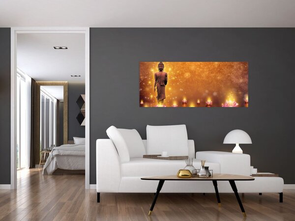 Tablou - Buddha în sclipici auriu (120x50 cm)