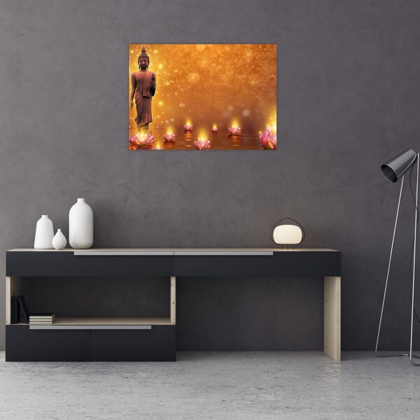 Tablou - Buddha în sclipici auriu (70x50 cm)