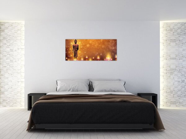 Tablou - Buddha în sclipici auriu (120x50 cm)