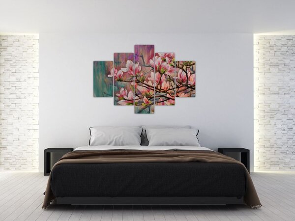 Tablou - Pictură în ulei, Sakura în floare (150x105 cm)